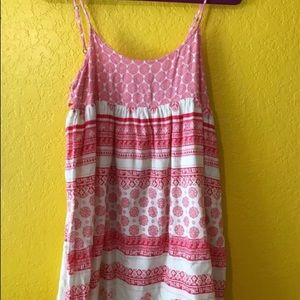 O’Neill spaghetti strap, pink & white summer dress